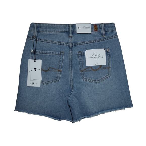 7 For All Mankind Girls High Waisted Embroidered Denim Shorts Size 10 - Picture 2 of 5